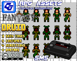 Druid Skills Pixel Art by Free Game Assets (GUI, Sprite, Tilesets)