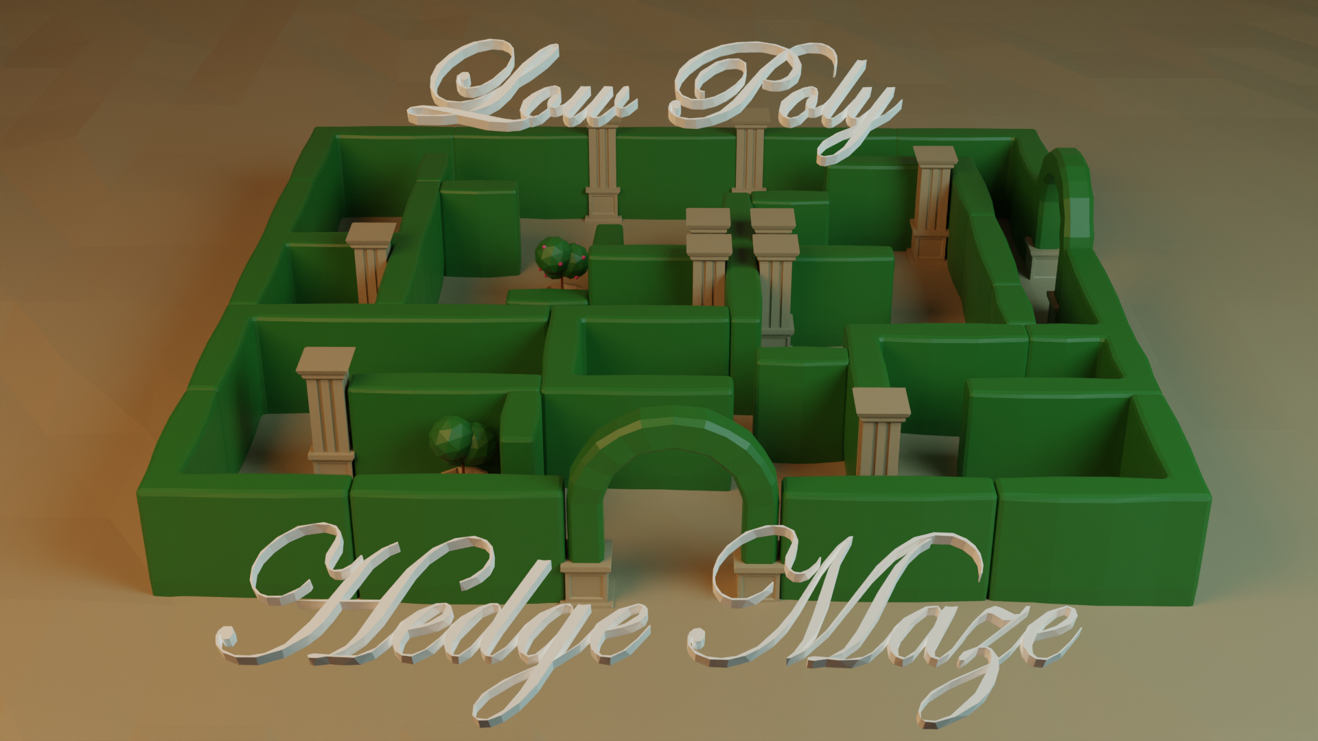 Low Poly Modular Hedge Maze