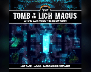 Tomb of the Lich Magus TTRPG Battlemap  