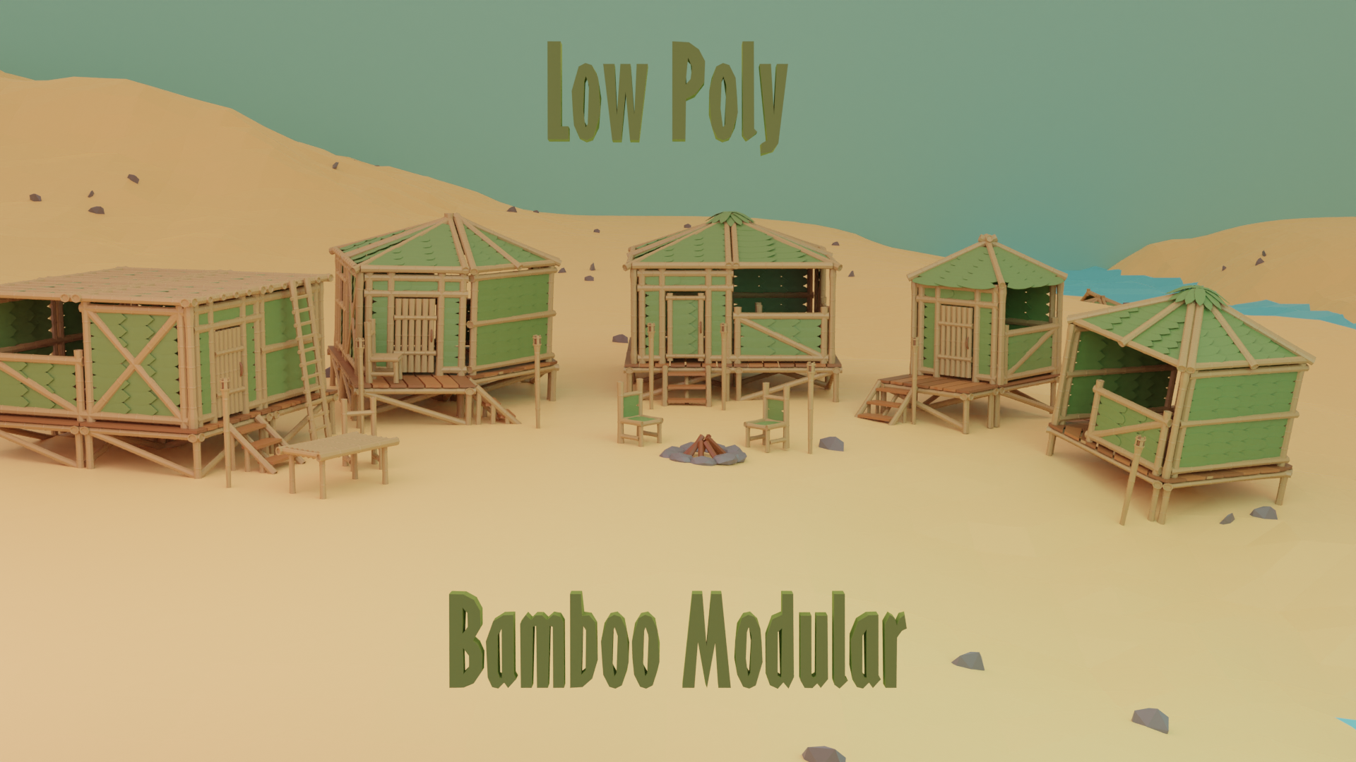 Low Poly Bamboo Modular