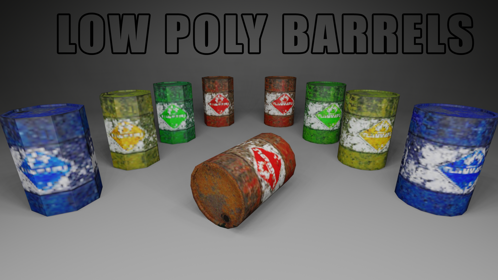 Low Poly Barrels