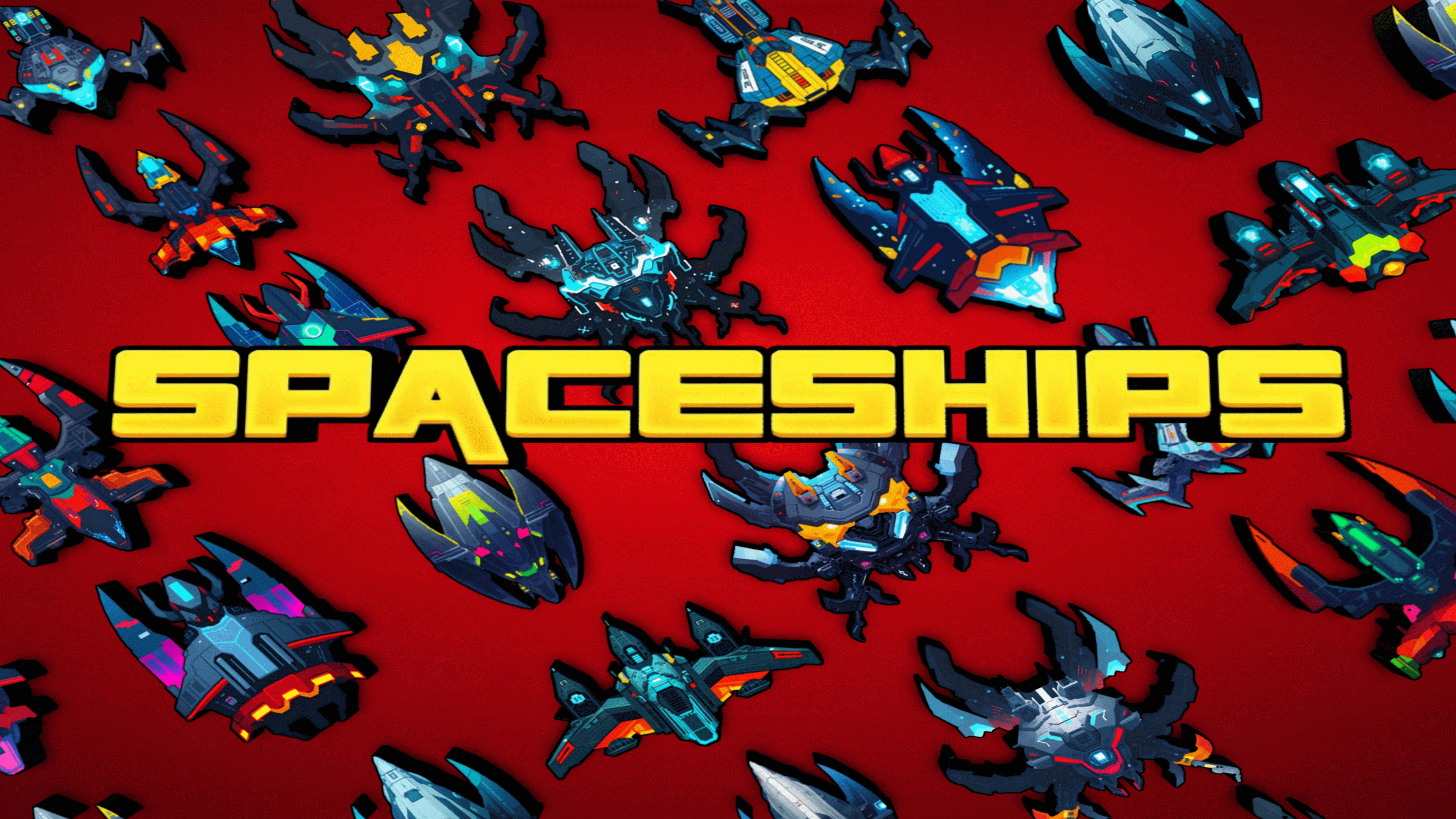 Pixel art Spaceships | Pixel art Enemy Spaceships | Pixel art boss Spaceships