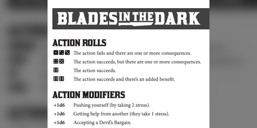 Cover image for Blades in the Dark - Reference Sheet