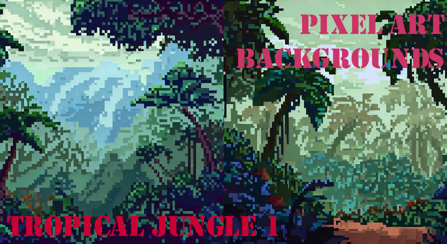 Pixel Art Backgrounds: Tropical Jungle 1