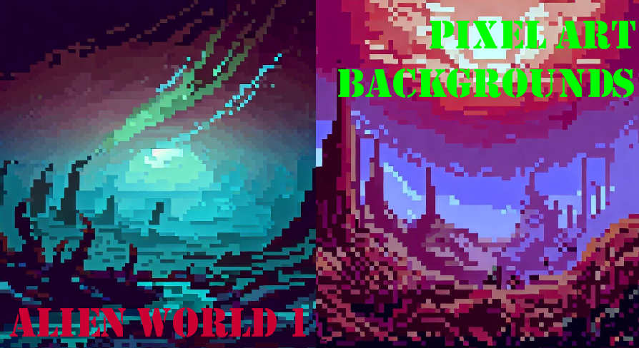 Pixel Art Backgrounds: Alien Worlds 1