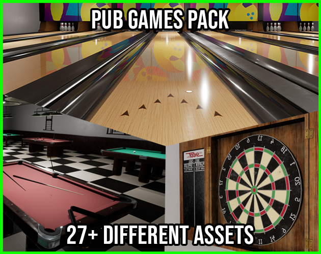 [UE4/5] Bowling, Pool & Darts Pub Games Pack by 3DC_DanieleCalvi