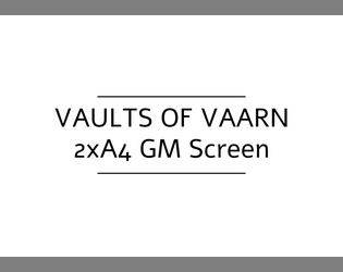 Vaults of Vaarn - A4 GM Screen  