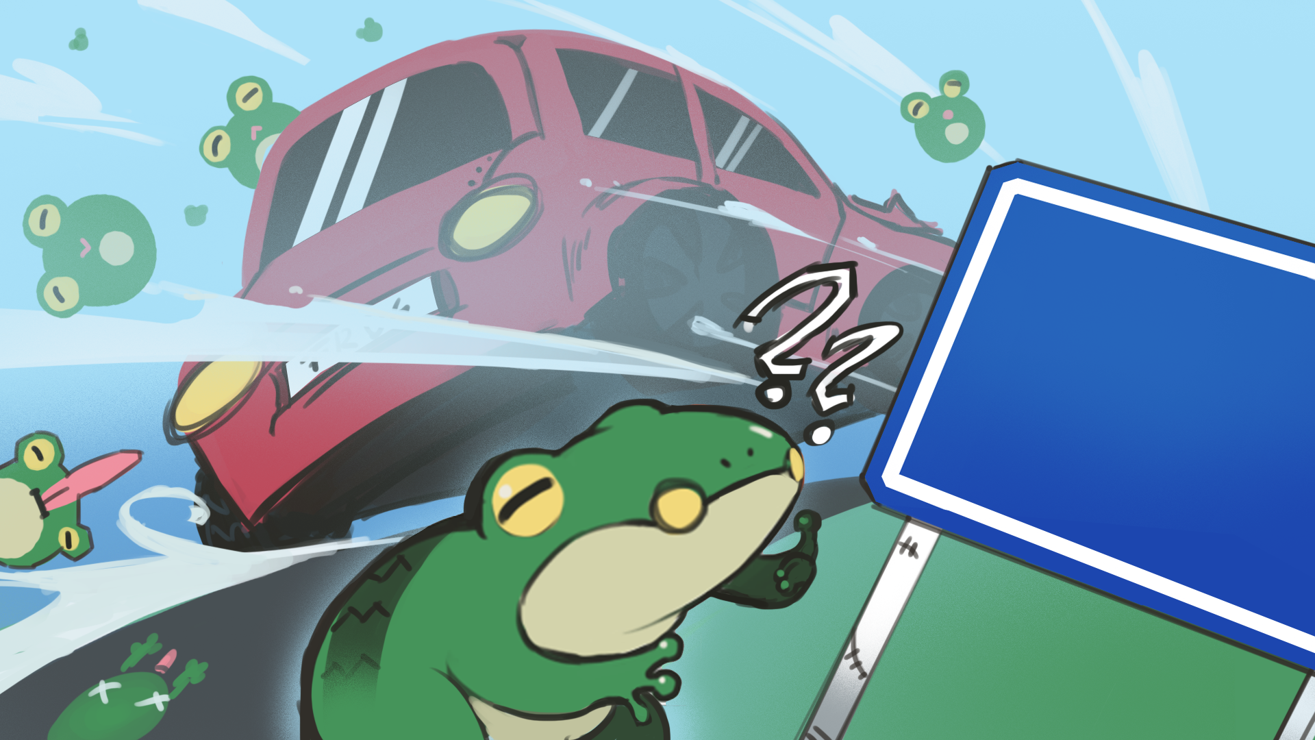 Why did the car cross the frog?