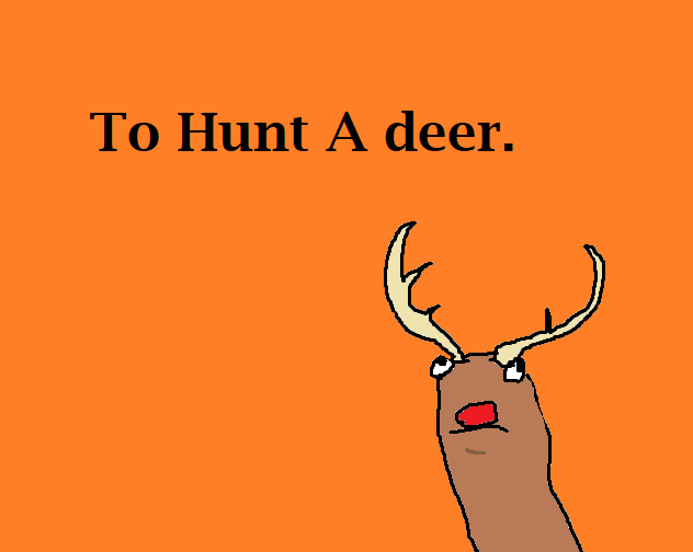 orange deer hunter cartoon