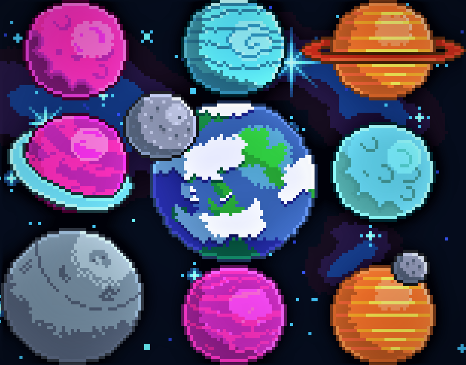 Free Pixel Art Space - Asset Pack by JIK-A-4