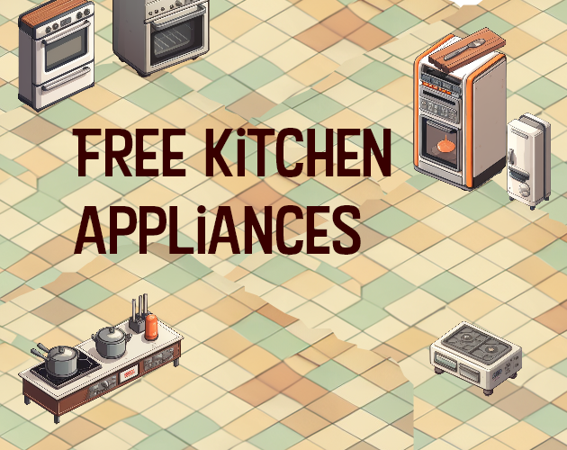 Isometric Kitchen Appliances Tileset (free)