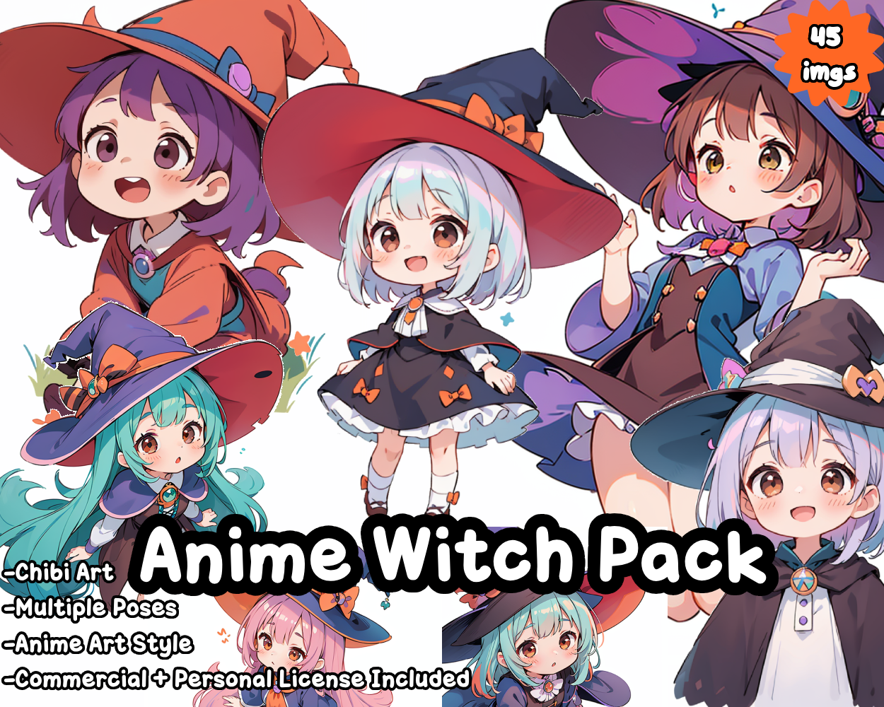 Chibi Witch Anime Portrait Pack by Straw Lion