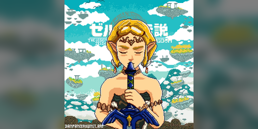 Cover image for Princess Zelda pixel art ZToTK tribute