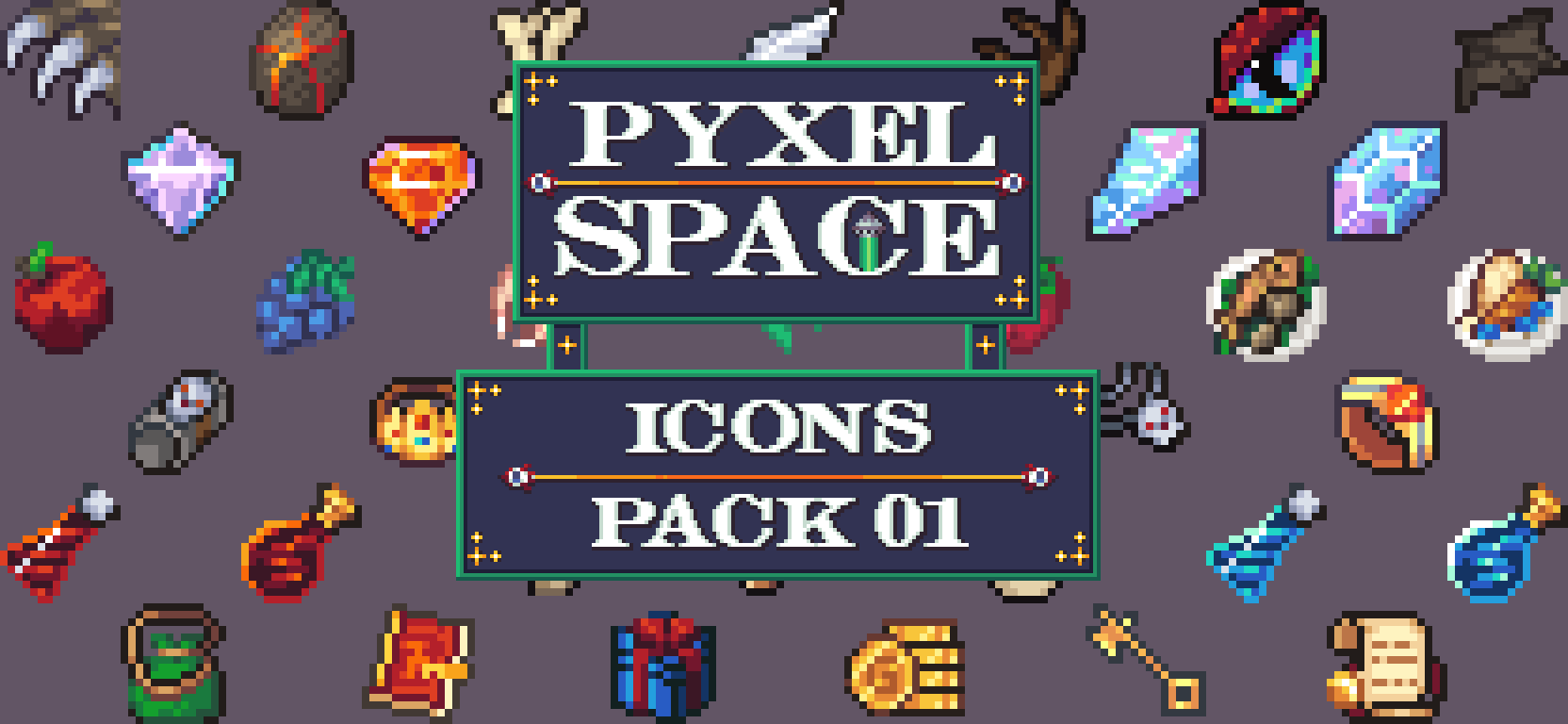 Pyxel Space - Pixel Art Icons Pack