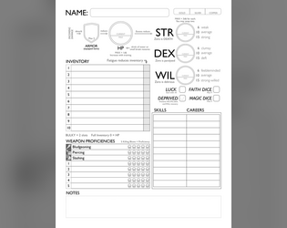 Block, Dodge, Parry - Character Sheets (unofficial)   - A character sheet for Block Dodge Parry helps you remember the rules 