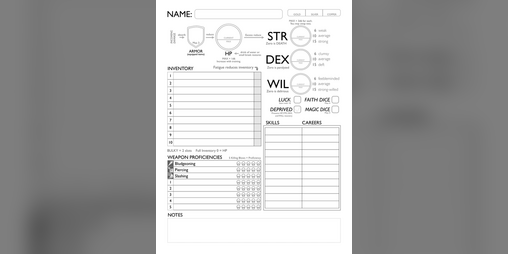 Cover image for Block, Dodge, Parry - Character Sheets (unofficial)