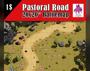 Valley Road 20x20" TTRPG Battlemap 1"grid  