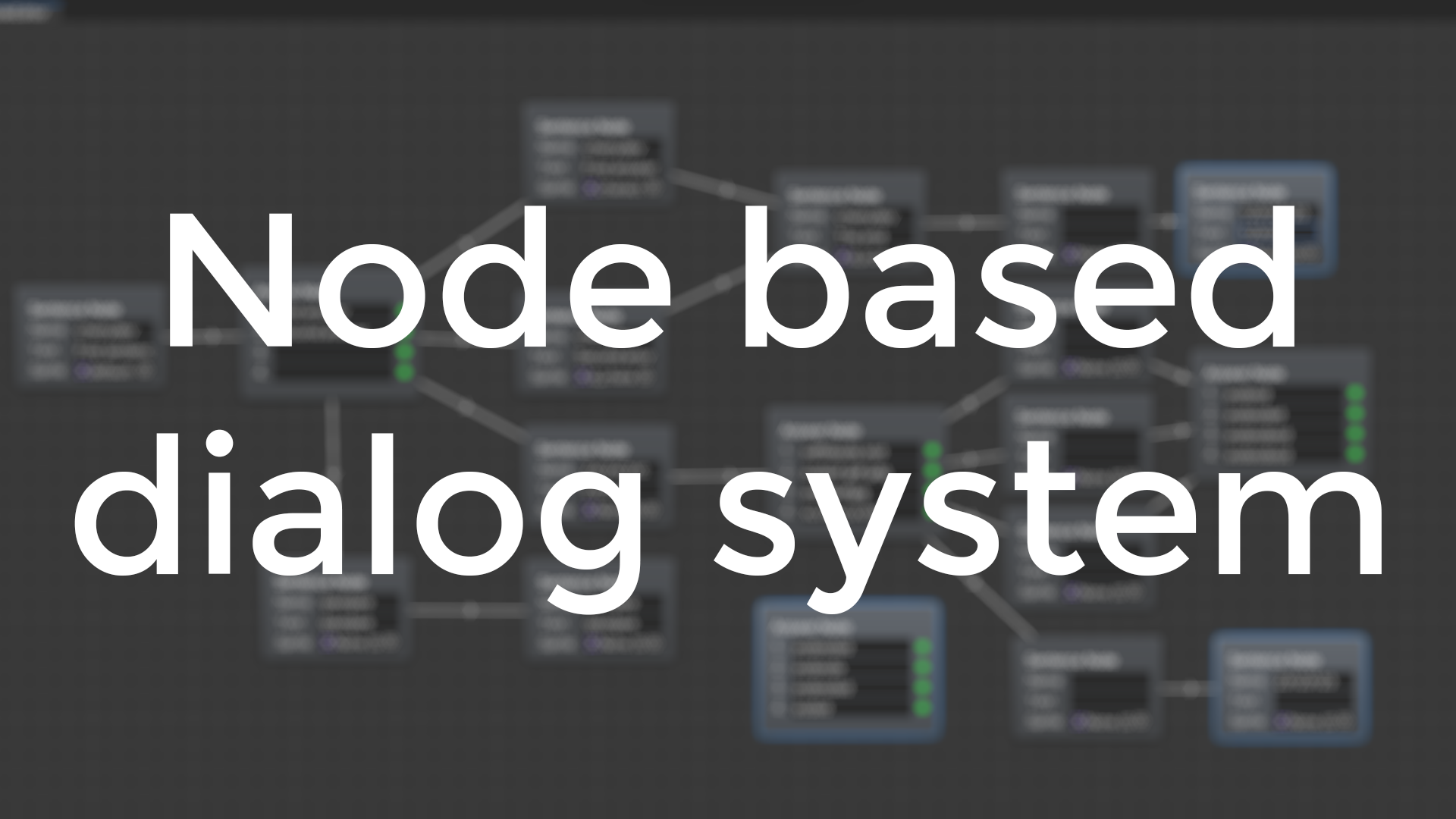 Unity Node Based Dialog System