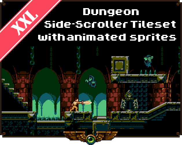 Pixel Side-Scroller Dungeon Tileset by Thomas Feichtmeir 