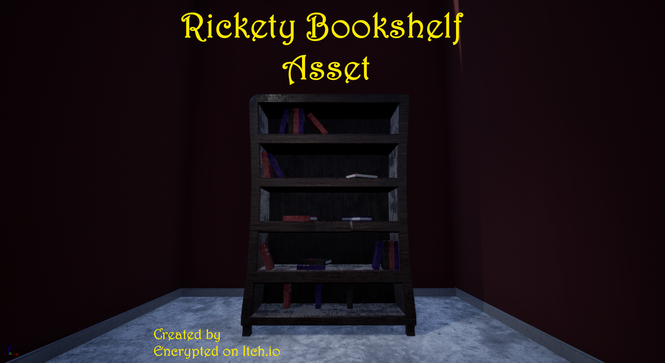 Rickety Bookshelf & Books Asset