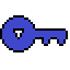 A blue key with a triangle hole