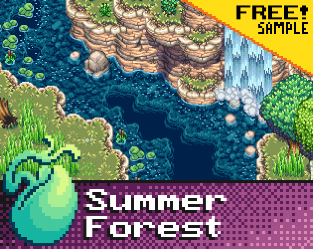 Free Pixel Art Tileset - Summer Forest by Seliel the Shaper