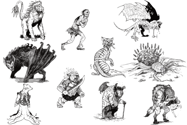 10 New creatures Added - Multi OSR Creature Codex by Deep Light Games