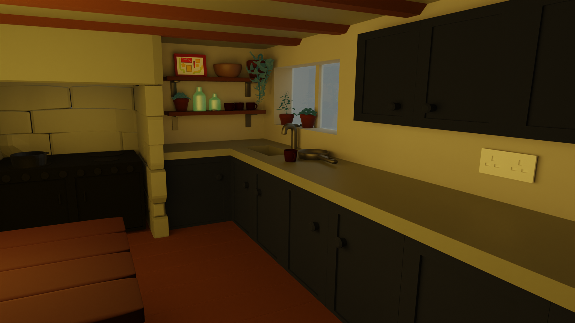 3D kitchen scene
