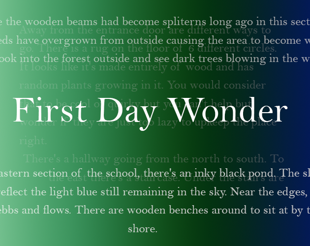 First Day Wonder