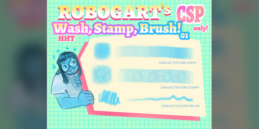 Cover image for ROBOGART's Wash, Stamp, Brush! (01)! [CSP brushes, .sut files!]