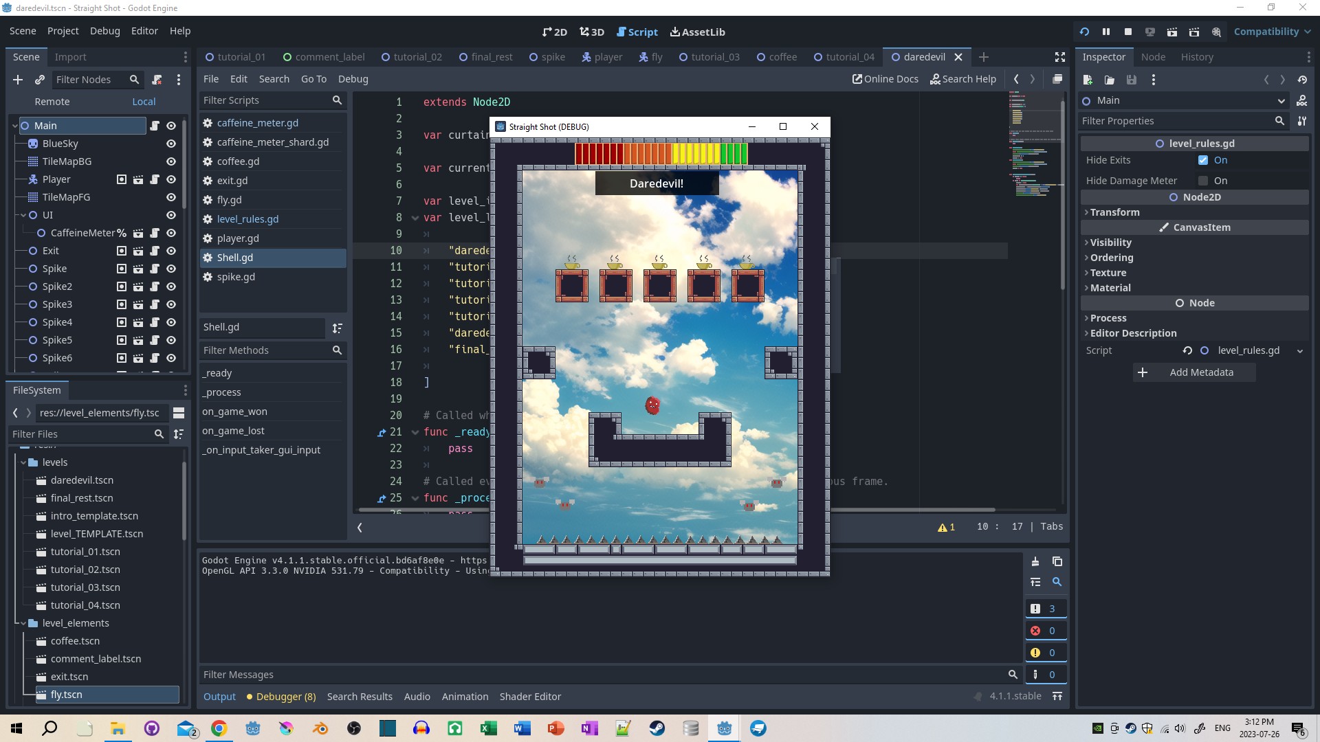 [Godot 4.1] Balistic Bean Caffeinated by kinsman for DAY 2 Pass the GAME Challenge 2023 itch.io