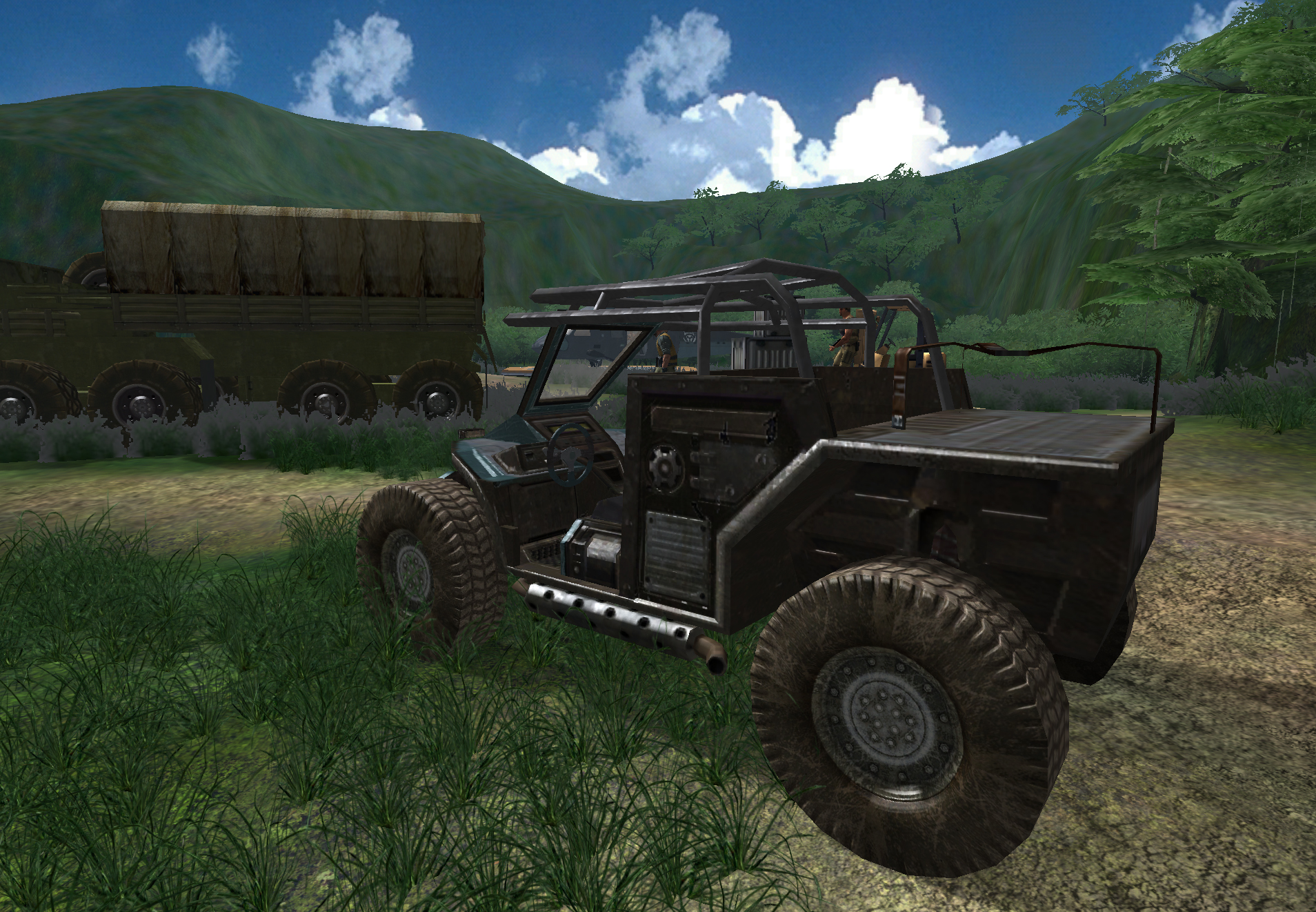 Buggy with a windshield on the front. Pre-release screenshot.