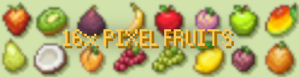 16x Pixel Art Fruits Assets