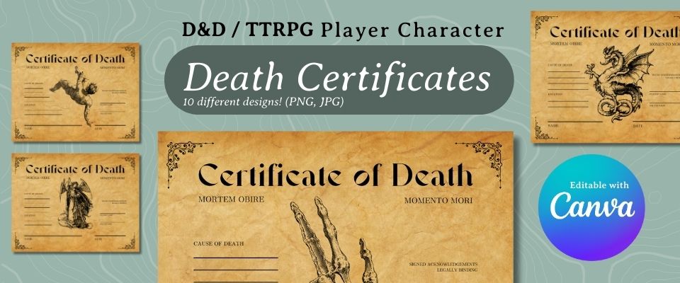 TTRPG Character Death Certificates