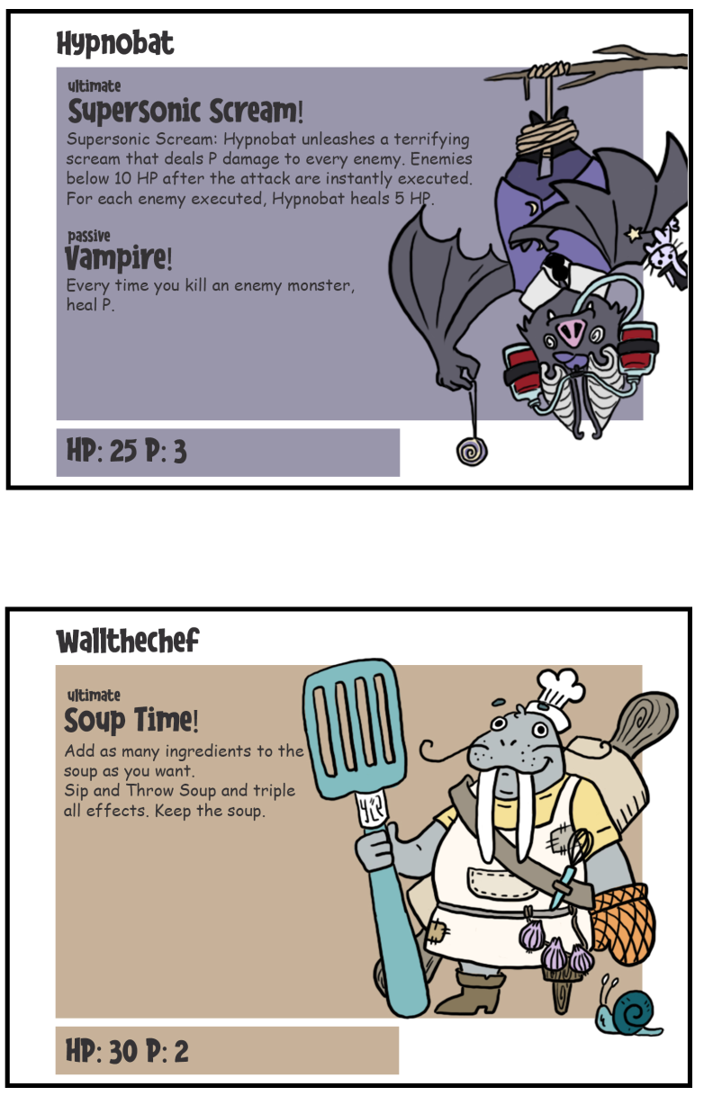 Player character cards