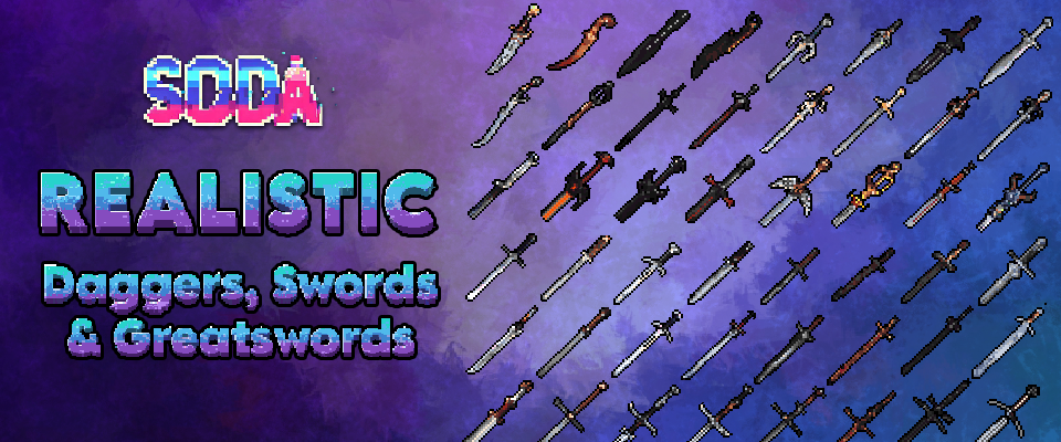 Realistic 32x32 Daggers Swords Greatswords Icon Pack
