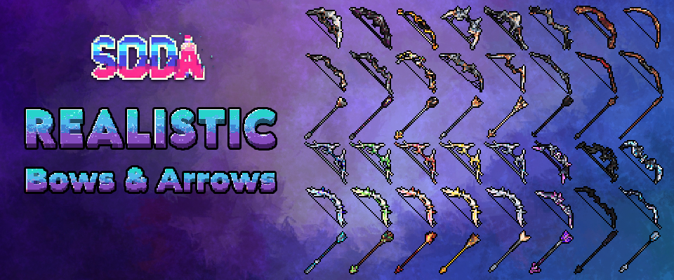 Realistic 32x32 Bows and Arrows Icon Pack