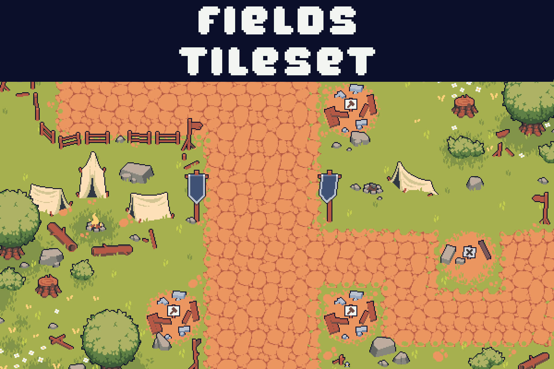 2D Tileset Pixel Art for TD Free Pack by Free Game Assets (GUI, Sprite,  Tilesets)