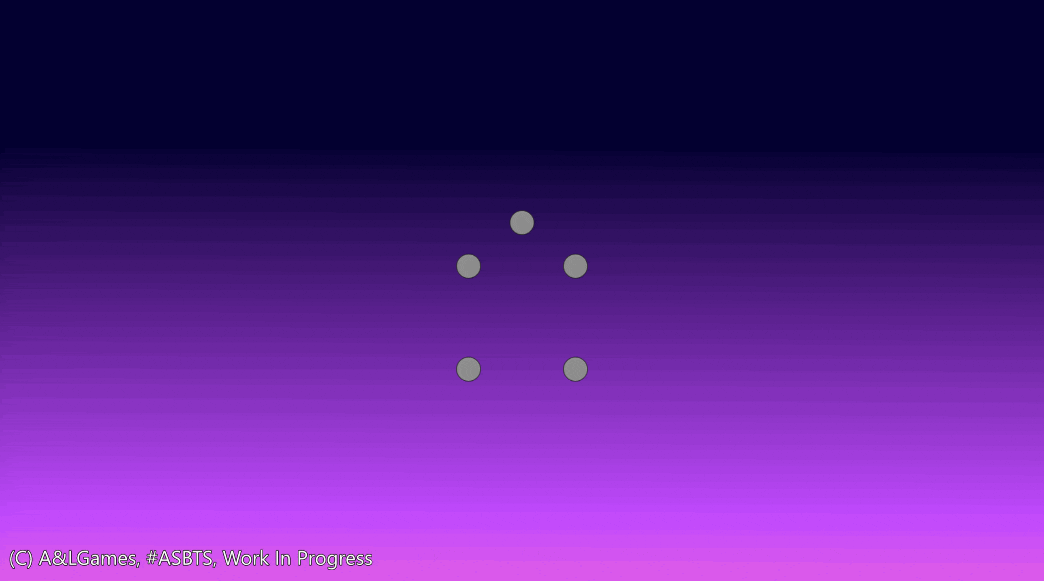 Gif del gameplay creando una constelación uniendo estrellas