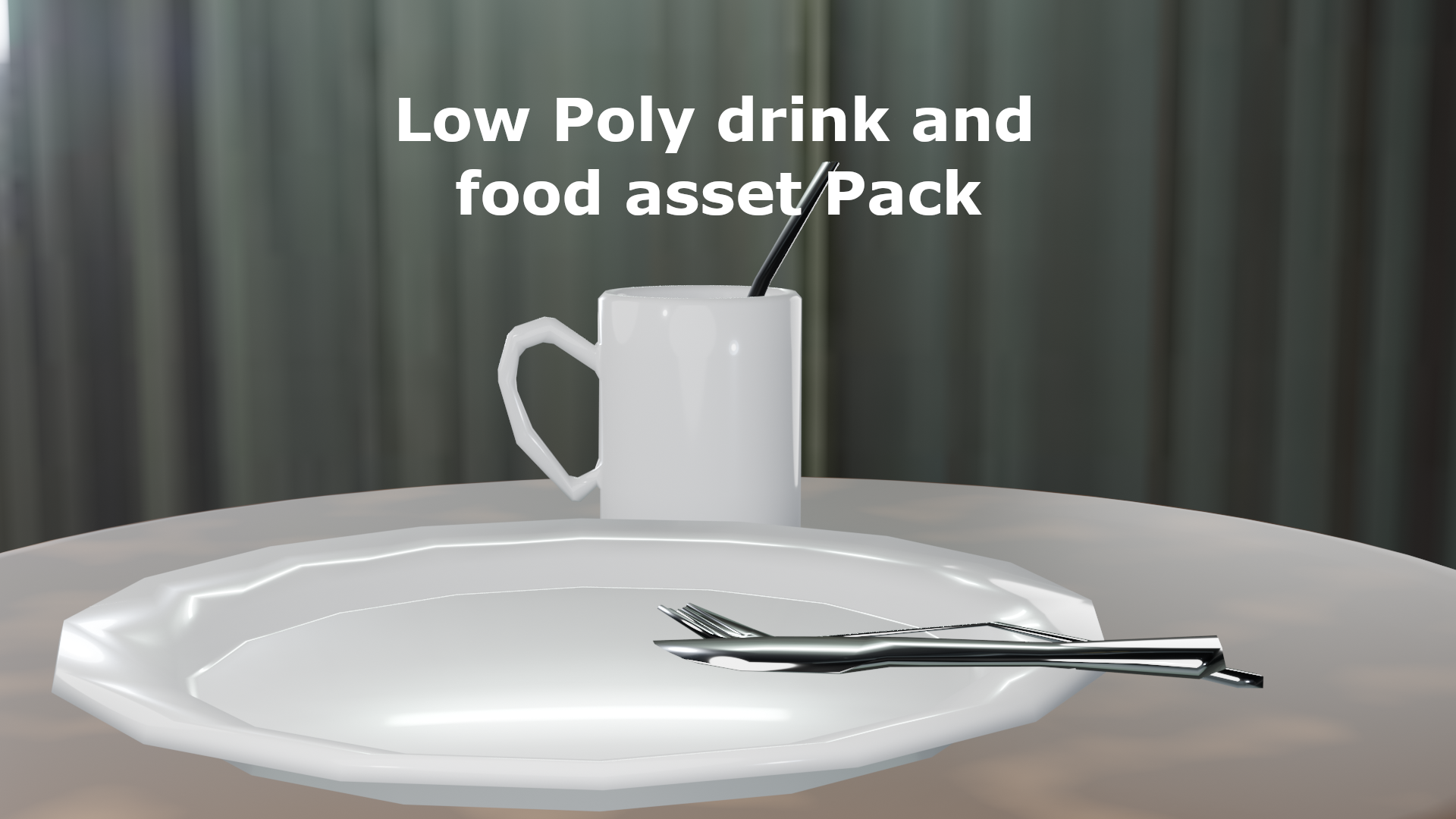 low poly drink and food assetpack