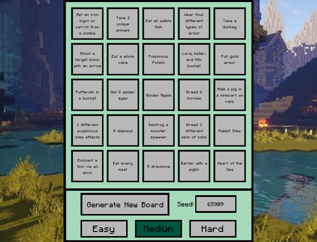 Minecraft Bingo+ V2