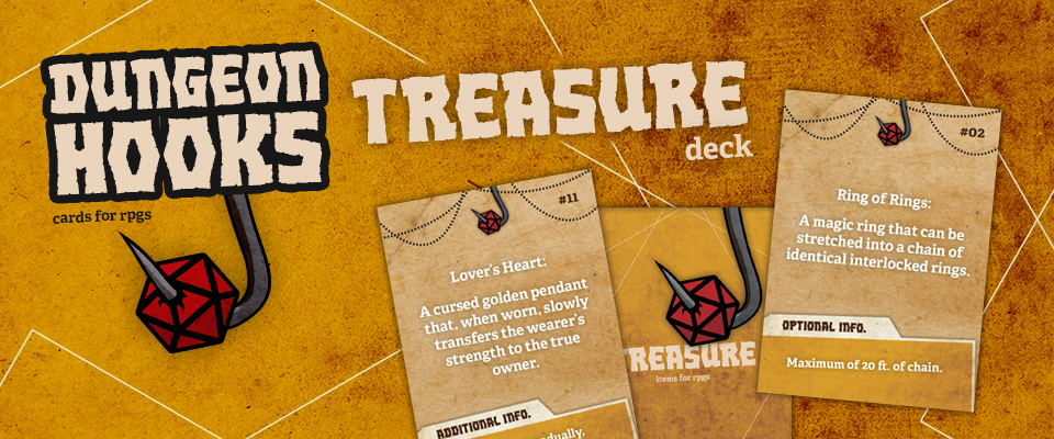 Dungeon Hooks Treasure Deck - Items cards for RPGs