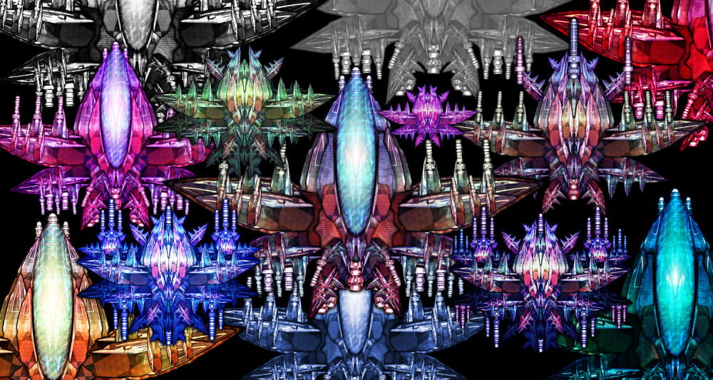 Brutal Cool Colorful SpaceShip (More Variations)