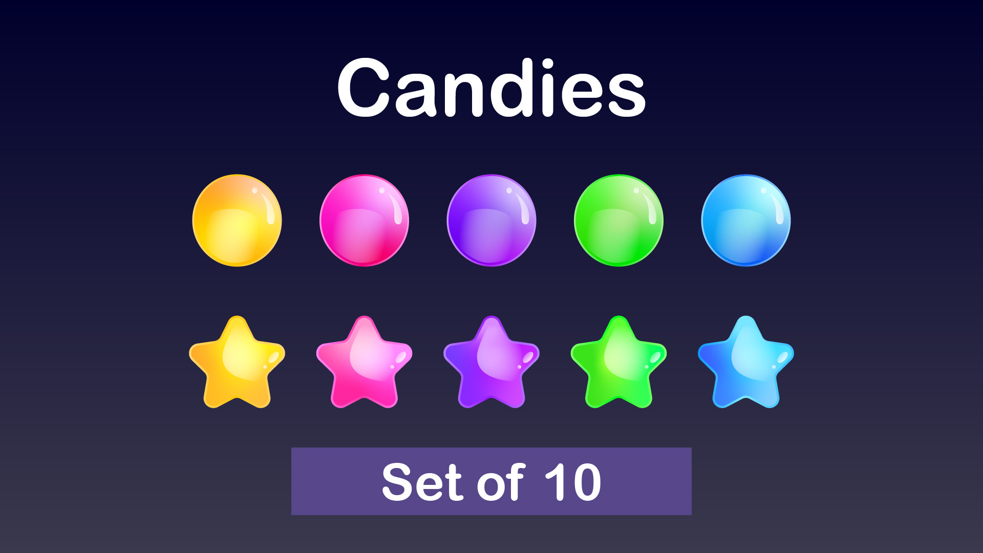 Set of 10 Candy illustrations