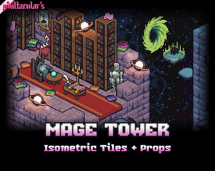 Pixel art isometric character mage 32x32