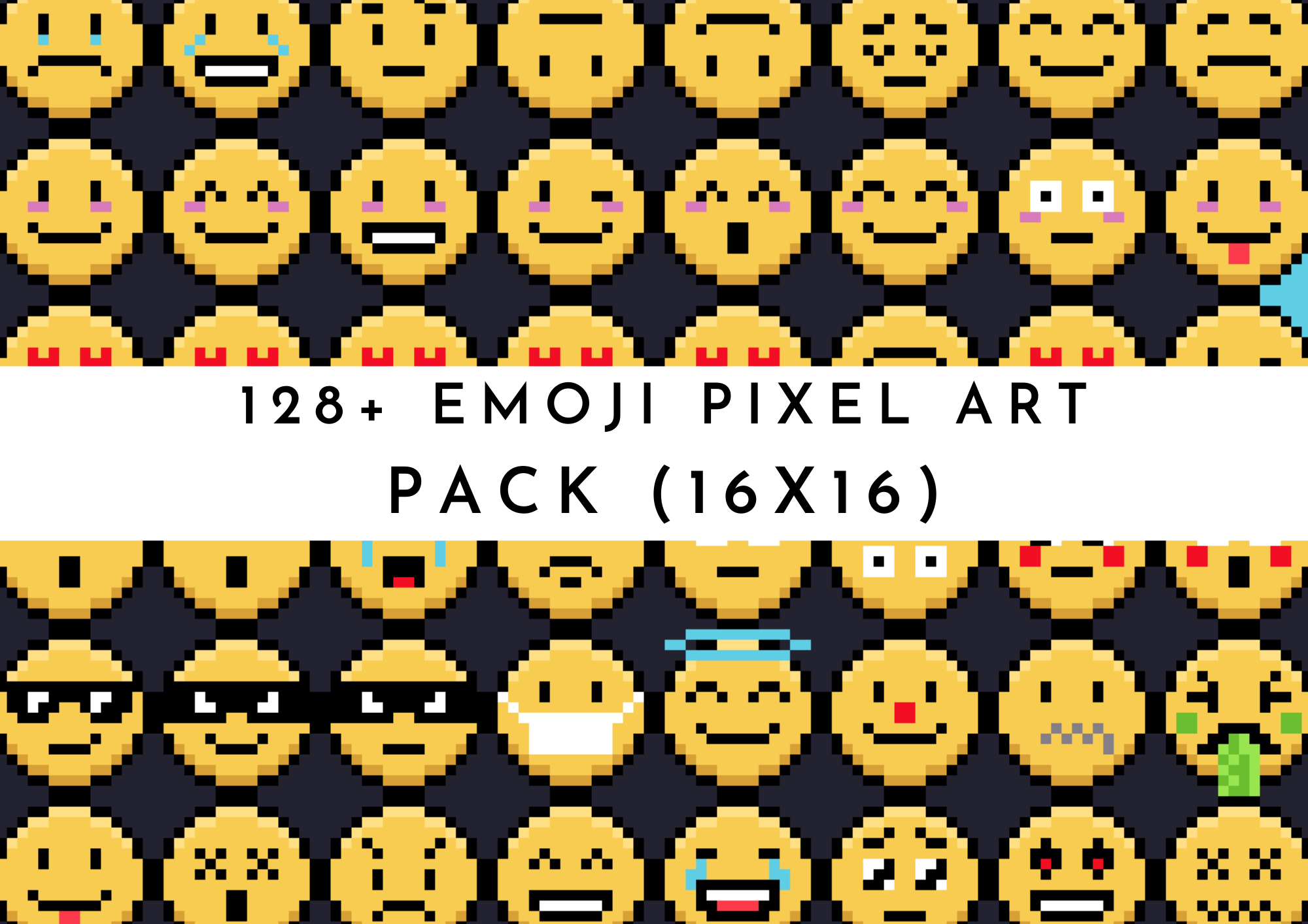 128+ Emoji Pixel Art (16x16) by Kab Games