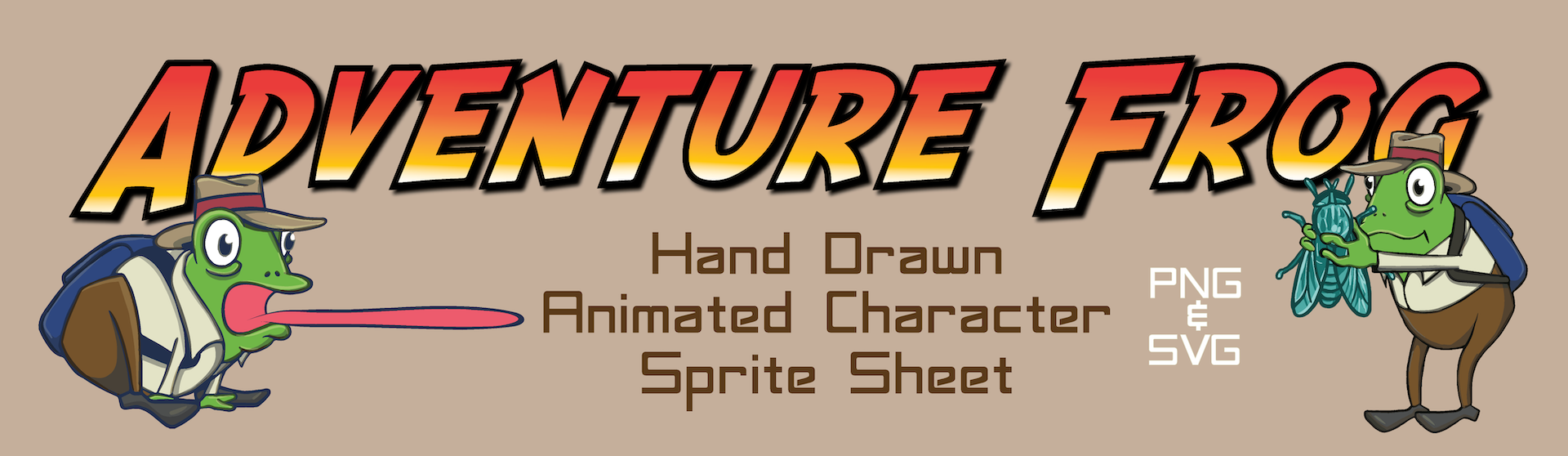 Adventure Frog - Hand Drawn Animated Character