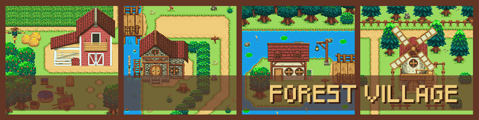 2D Top Down Game Asset Pack(Forest Village+Hero+Monsters)