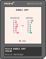 PICO-8 bubble sort