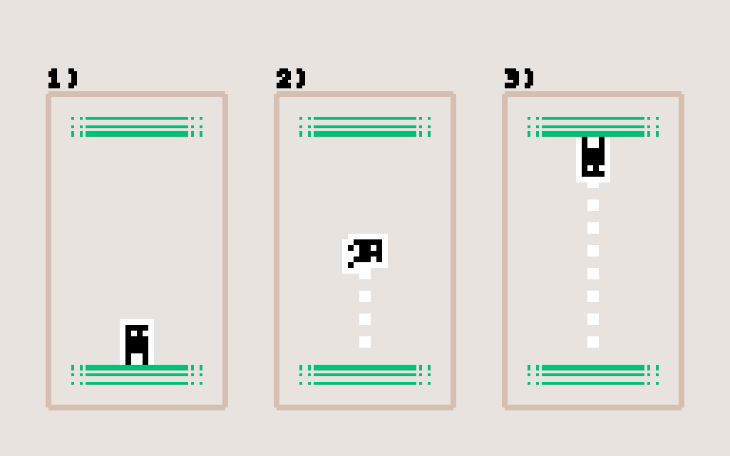 Demonstrating how the player jumps straight between surfaces